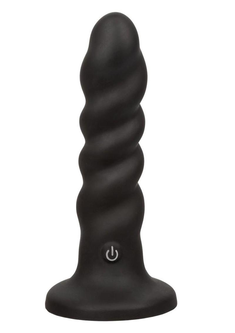 Onyxxx Rechargeable Rippled Silicone Probe – Curved Waterproof Vibrating Probe with Suction Base