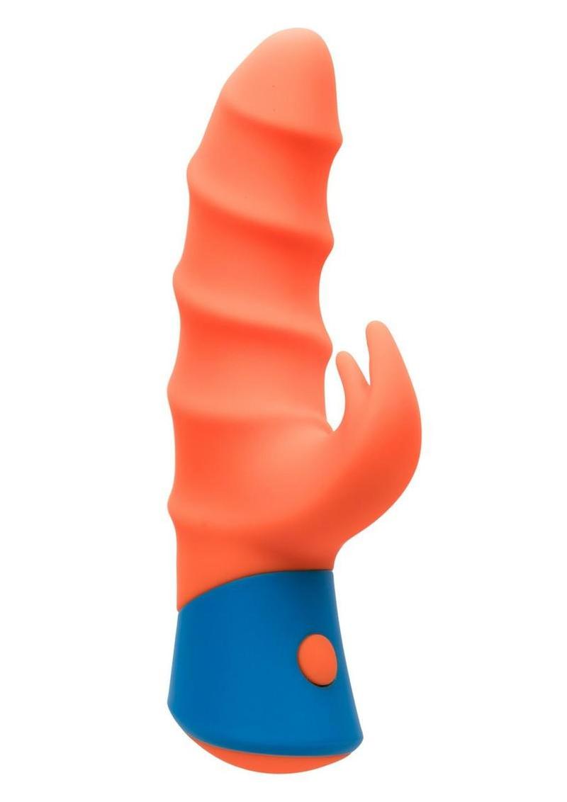 CalExotics Rave Tickler Rechargeable Silicone Vibrator with Clitoral Stimulator