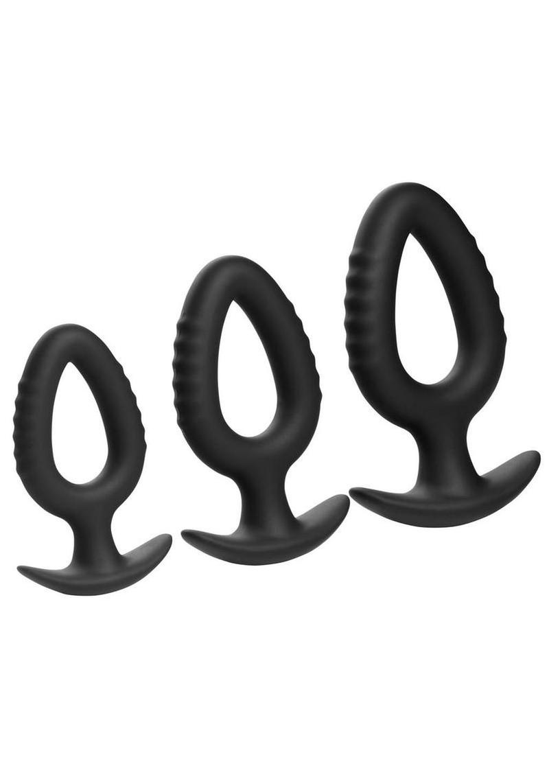 Master Series Pop Plugs Hollow Silicone Anal Trainer Set – 3 Piece Silicone Kit
