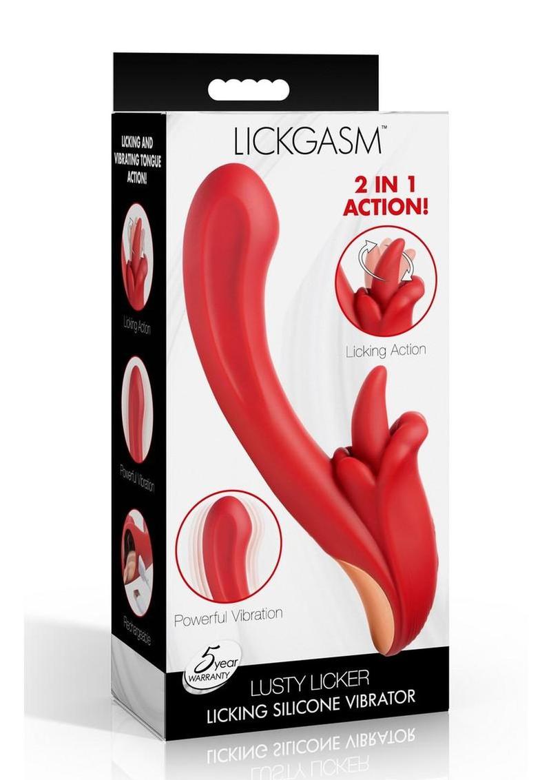 Lickgasm Lusty Licker Rechargeable Silicone Vibrator with Licking Tongue