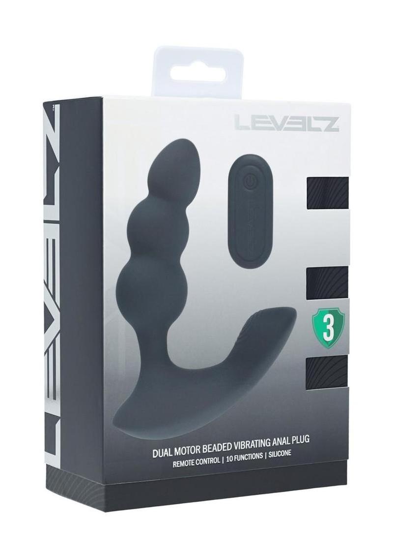 Levelz Dual Motor Beaded Vibrating Liquid Silicone Rechargeable Prostate Stimulator with Remote Control