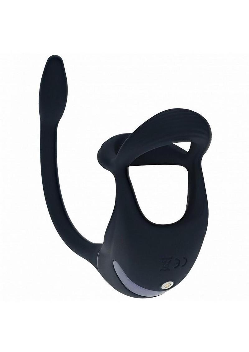 Levelz Vibrating Silicone Rechargeable Tri-O Cock Ring with Prostate Stimulator and Remote Control