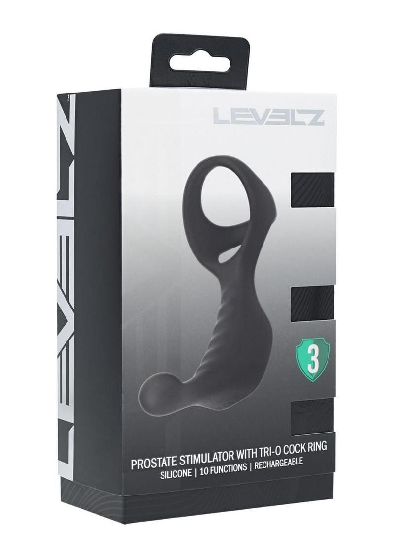 Levelz Vibrating Silicone Rechargeable Prostate Stimulator with Tri-O Cock Ring