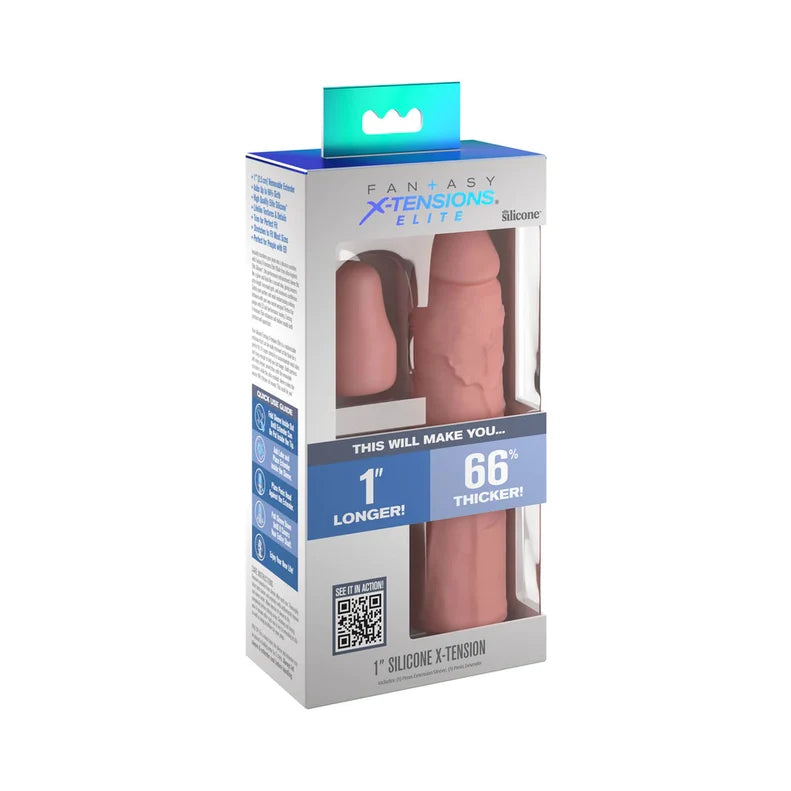 Fantasy X-Tensions Elite Silicone 7in Sleeve with 1in Plug