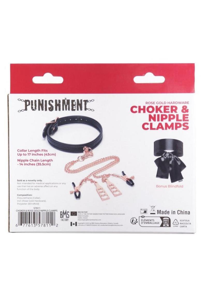Punishment Choker & Nipple Clamps Set