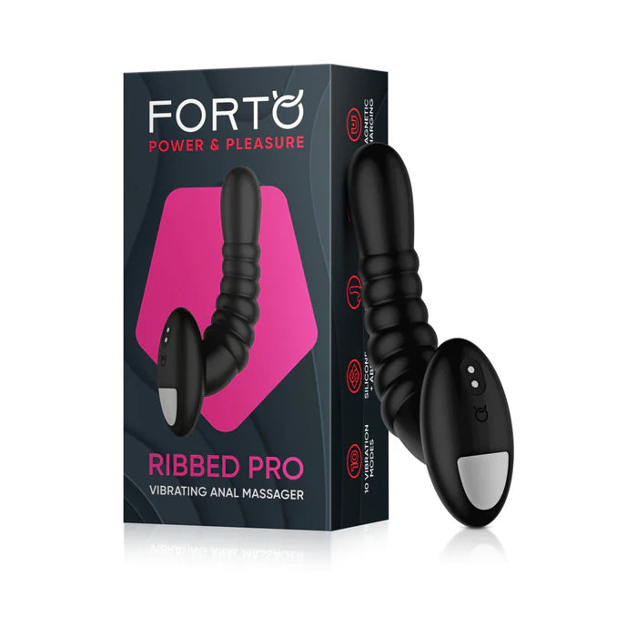 Forto Ribbed Pro Rechargeable Silicone Vibrating Anal Massager