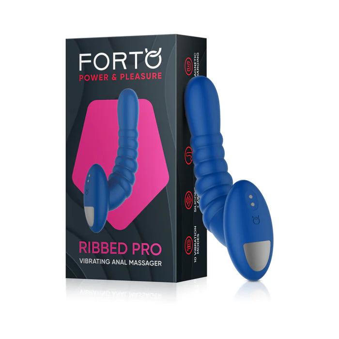 Forto Ribbed Pro Rechargeable Silicone Vibrating Anal Massager