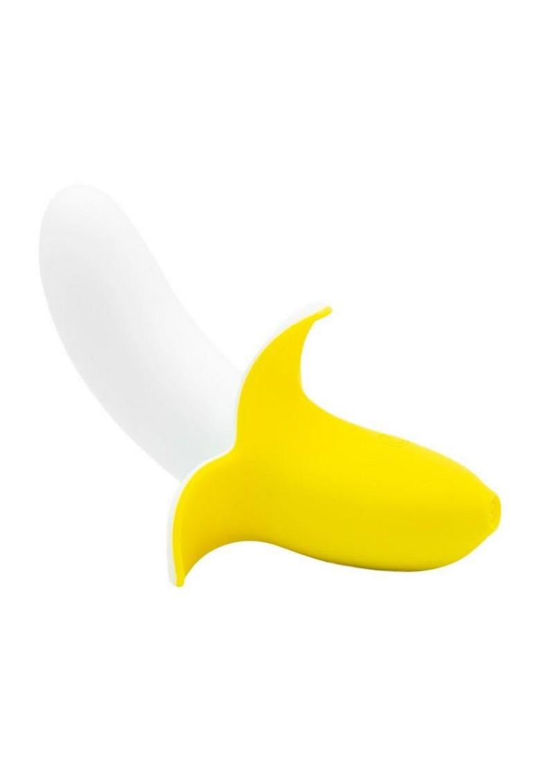 Banana Bliss Mini Rechargeable Silicone Banana Vibrator with Clitoral Stimulator