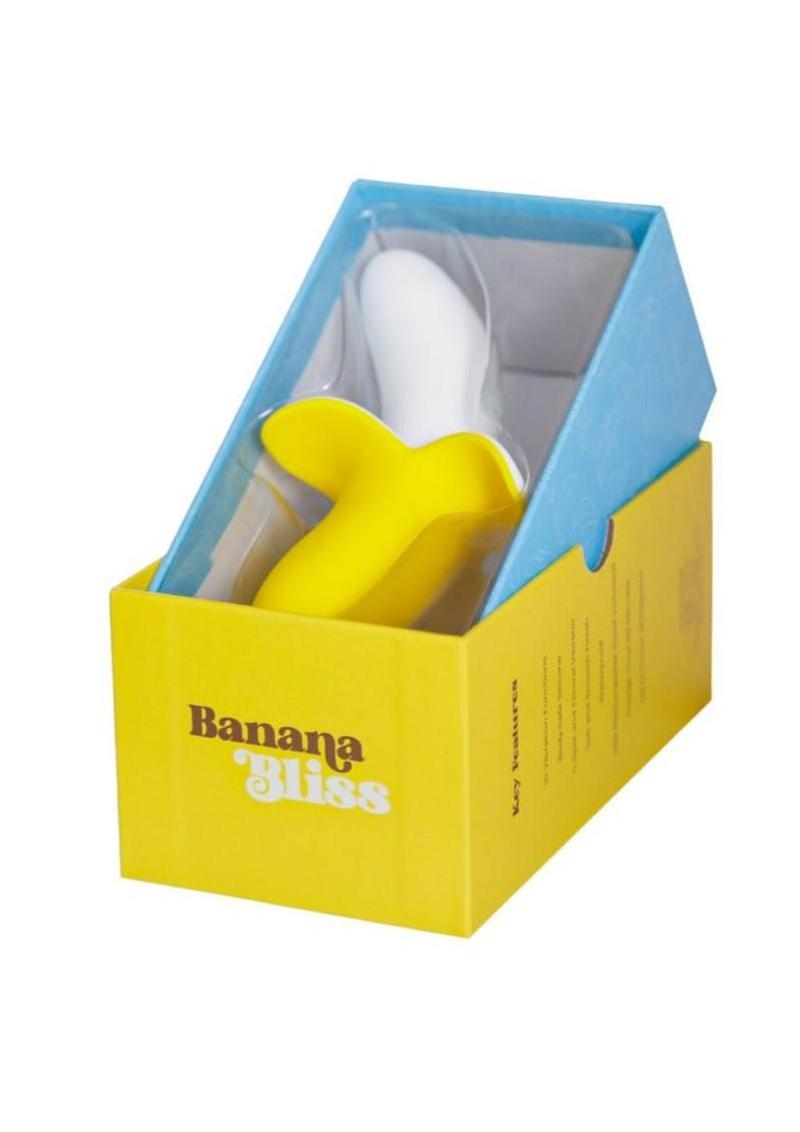 Banana Bliss Mini Rechargeable Silicone Banana Vibrator with Clitoral Stimulator