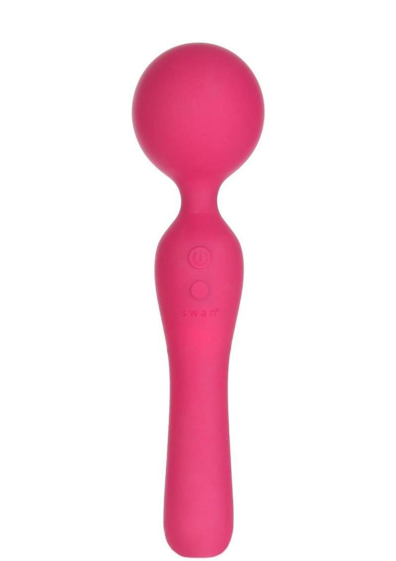 The Swan Sceptre Rechargeable Silicone Dual-End Wand Massager