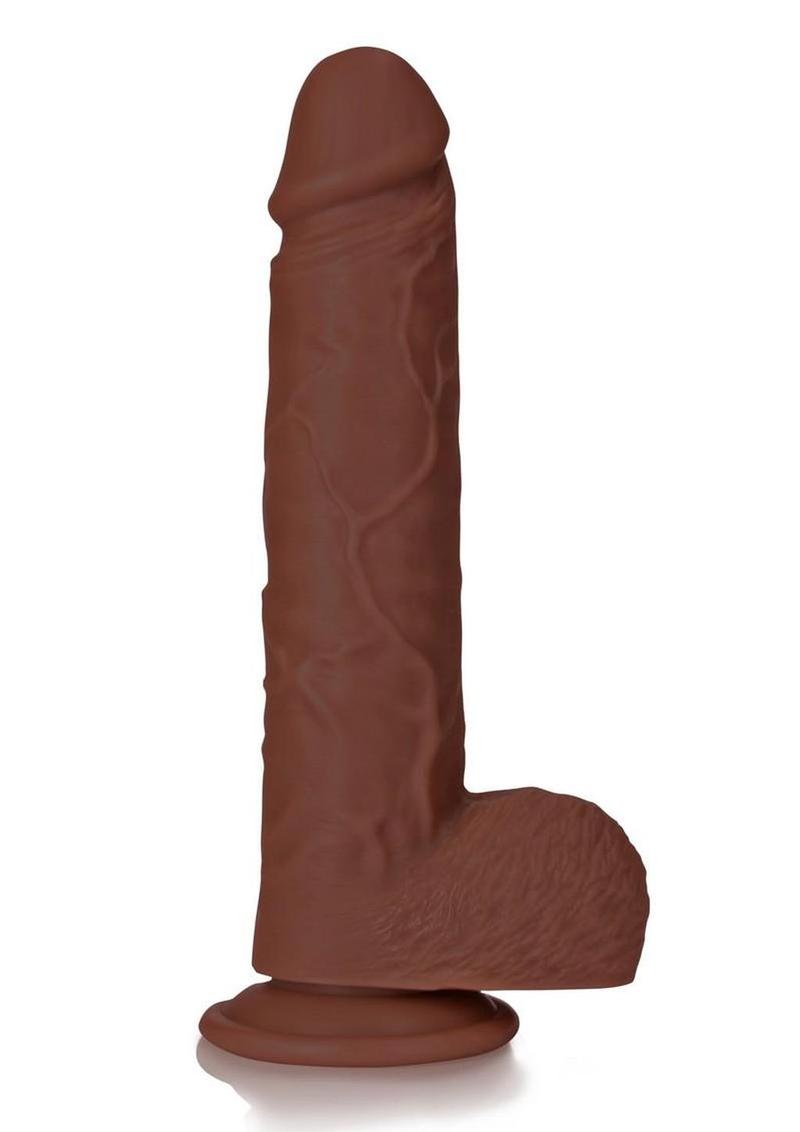 RealRock Realistic Skin Straight Realistic Dildo with Balls and Suction Cup 9in