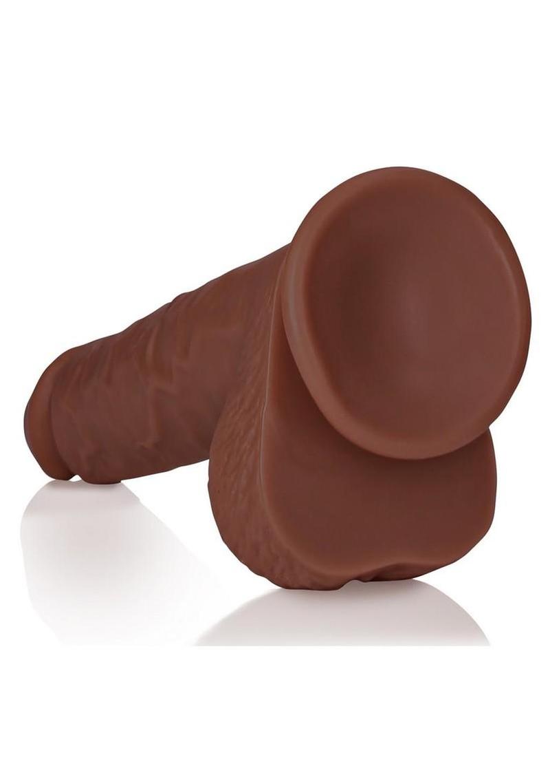 RealRock Realistic Skin Straight Realistic Dildo with Balls and Suction Cup 9in