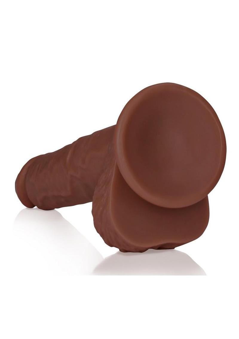 RealRock Realistic Skin Straight Realistic Dildo with Balls and Suction Cup 8in