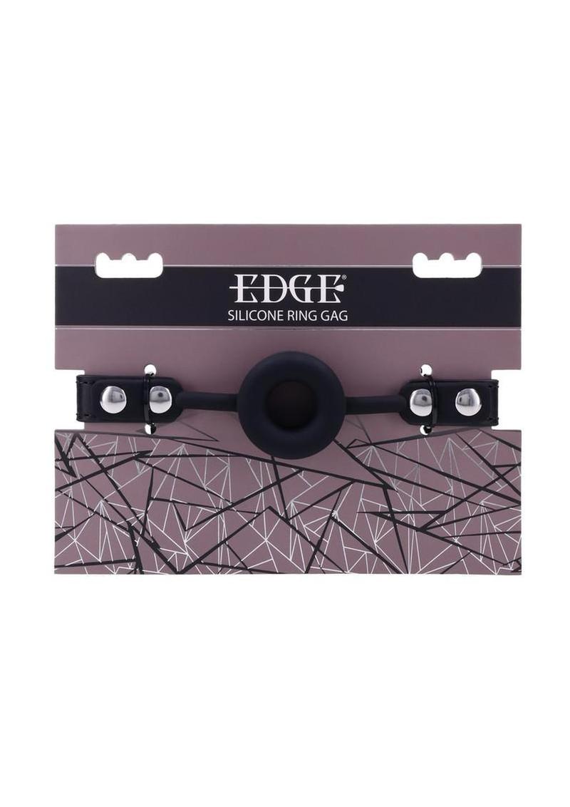 Edge Silicone Ring Gag with Adjustable Faux Leather Strap
