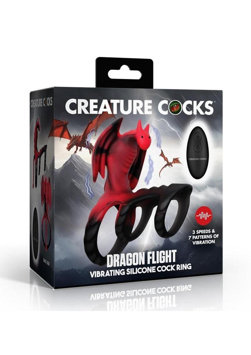 Creature Cocks Dragon Flight Vibrating Silicone Cock Ring with Remote