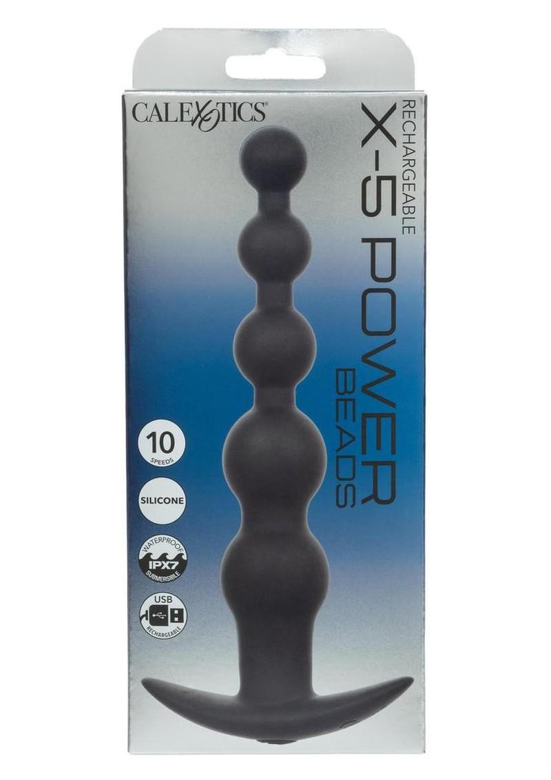 Rechargeable X-5 Silicone Power Beads 7.25in – Waterproof Vibrating Beaded Probe