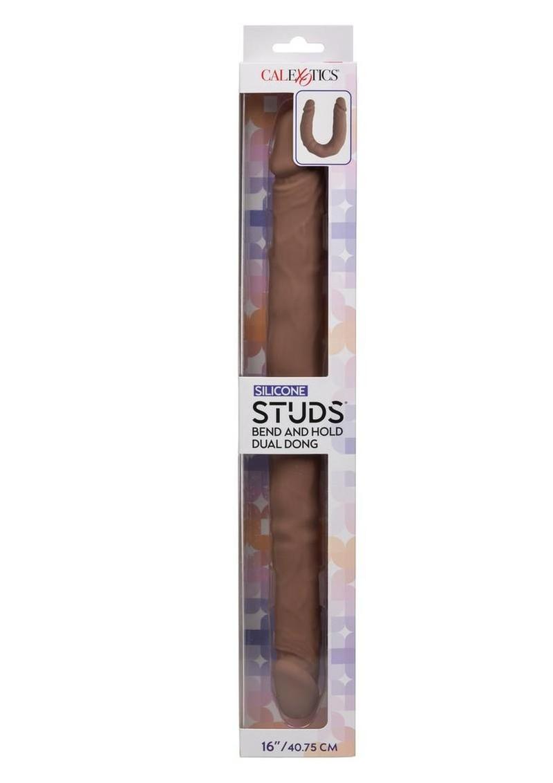 Silicone Studs Bend & Hold Dual Dildo 16" – Flexible Double-Ended Silicone Dildo
