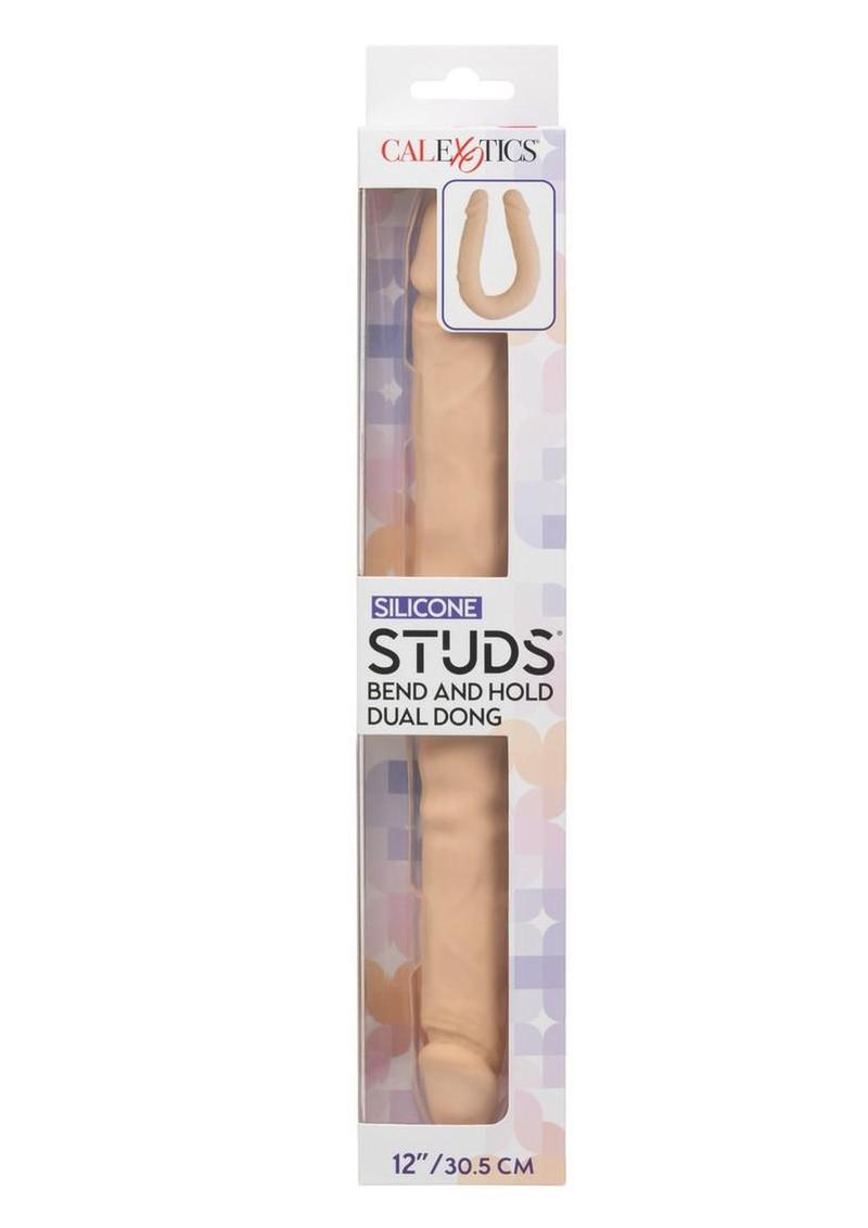Silicone Studs Bend & Hold Dual Dildo 12" – Flexible Double-Ended Silicone Dildo