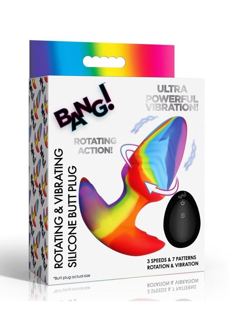 Bang Rotating & Vibrating Silicone Butt Plug – Rechargeable Remote Control
