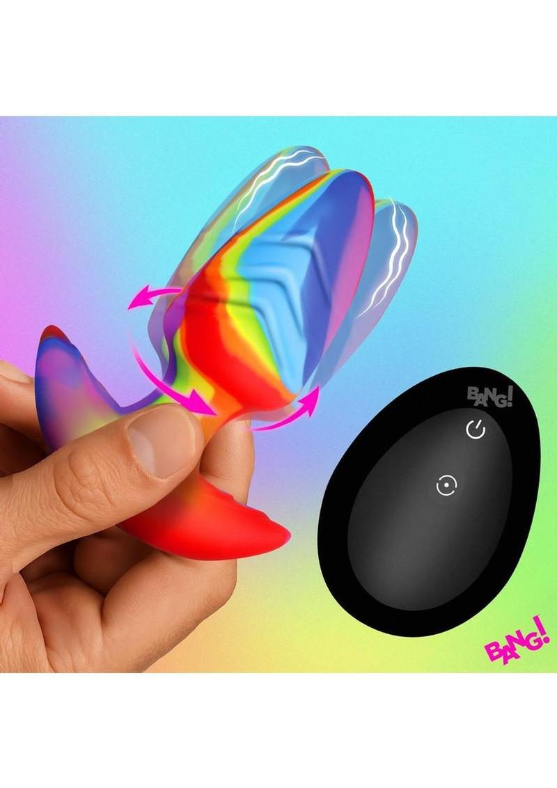 Bang Rotating & Vibrating Silicone Butt Plug – Rechargeable Remote Control