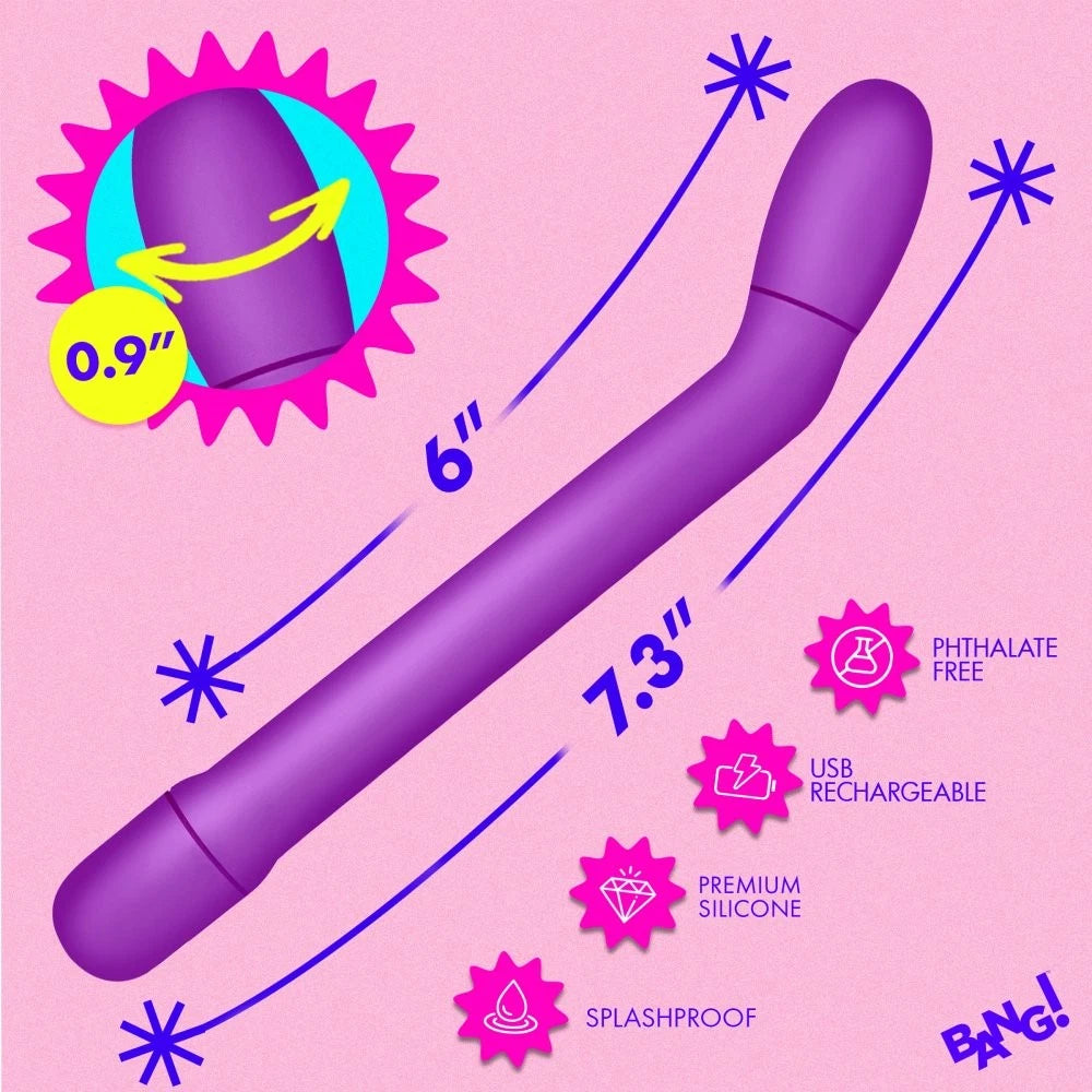 Bang Slim G-Spot Silicone Vibrator – Curved Rechargeable Design with Multiple Modes