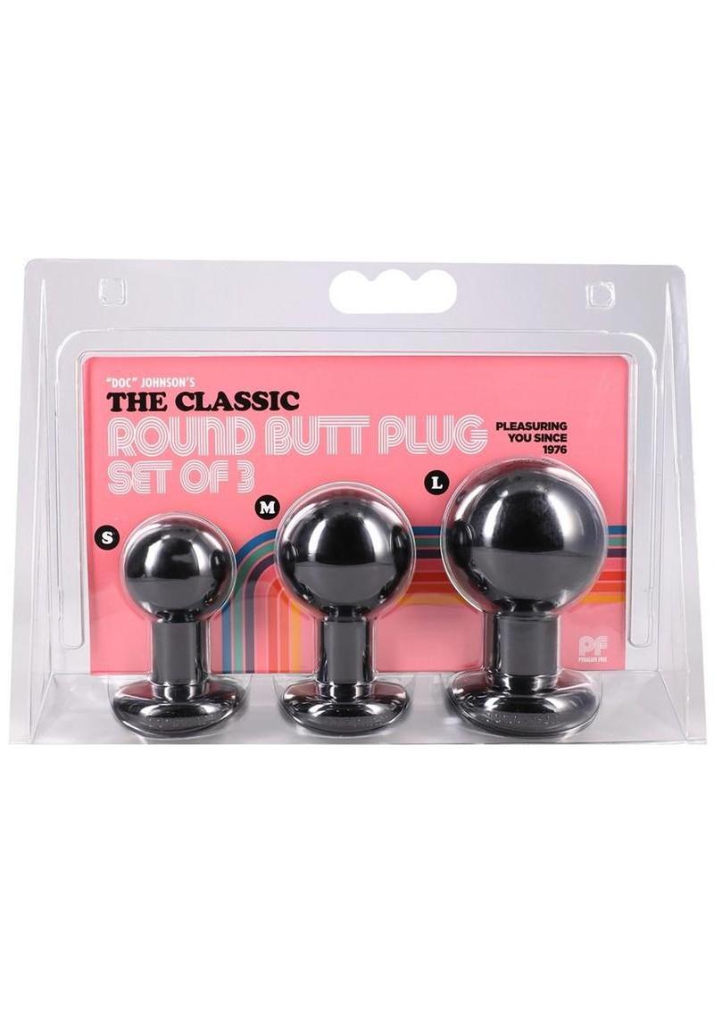 Classic Round Butt Plug Set (3 Piece) – Graduated Training Silicone Set