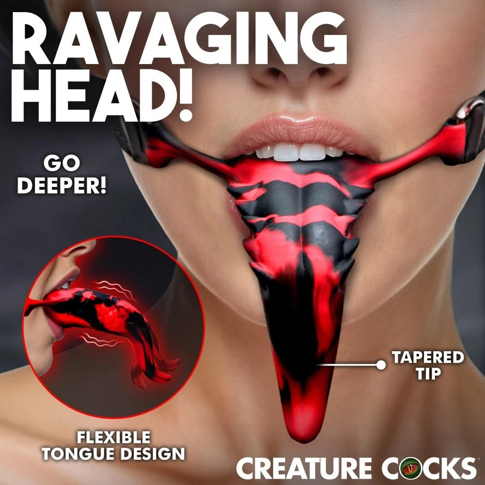Creature Cocks Demon’s Tongue Vibrating Silicone Oral Enhancer with Harness