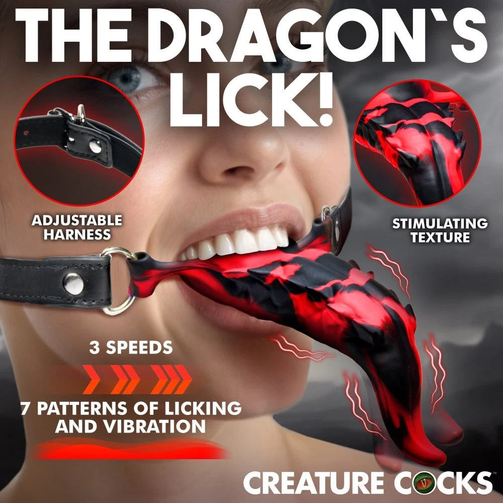 Creature Cocks Demon’s Tongue Vibrating Silicone Oral Enhancer with Harness – Rechargeable Waterproof Tongue Stimulator