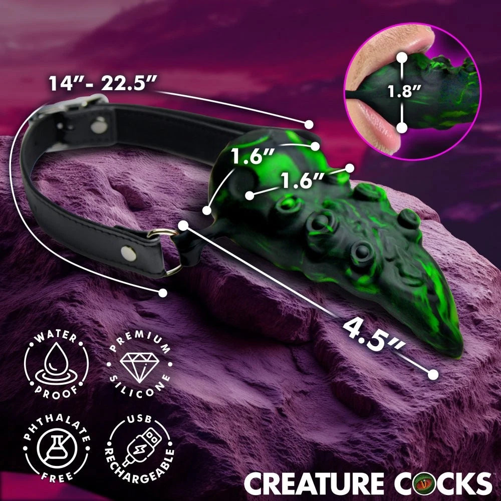 Creature Cocks Dragon’s Lick Vibrating Silicone Oral Enhancer with Harness