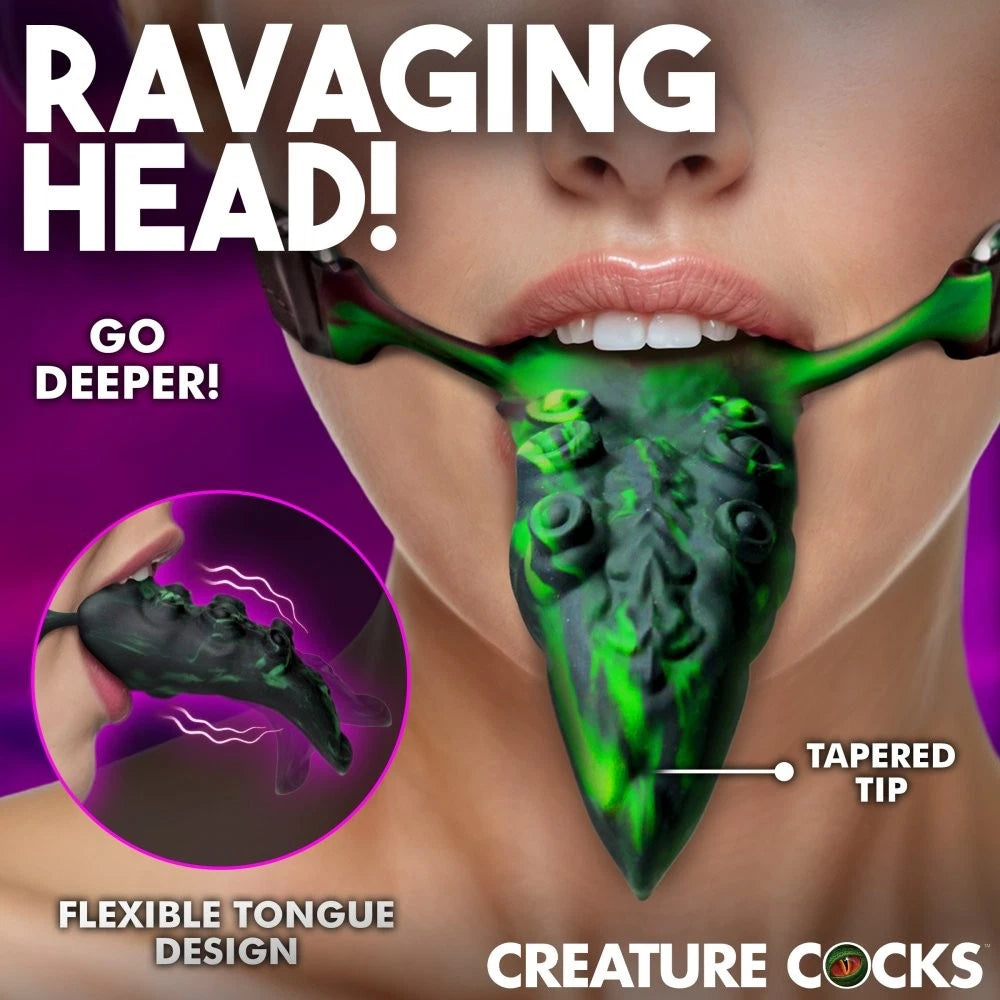 Creature Cocks Dragon’s Lick Vibrating Silicone Oral Enhancer with Harness