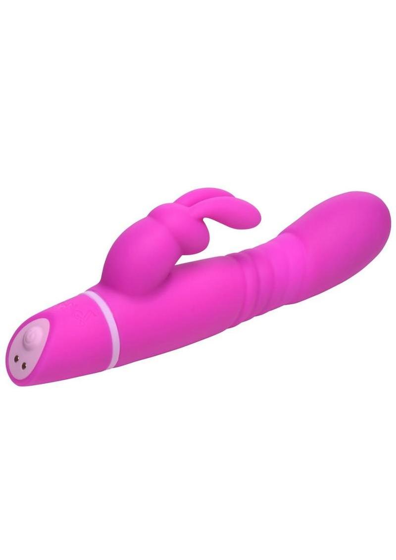 Bang! Thrusting Silicone Rabbit Vibrator – Dual Motor G-Spot Stimulator with Rotating Beads