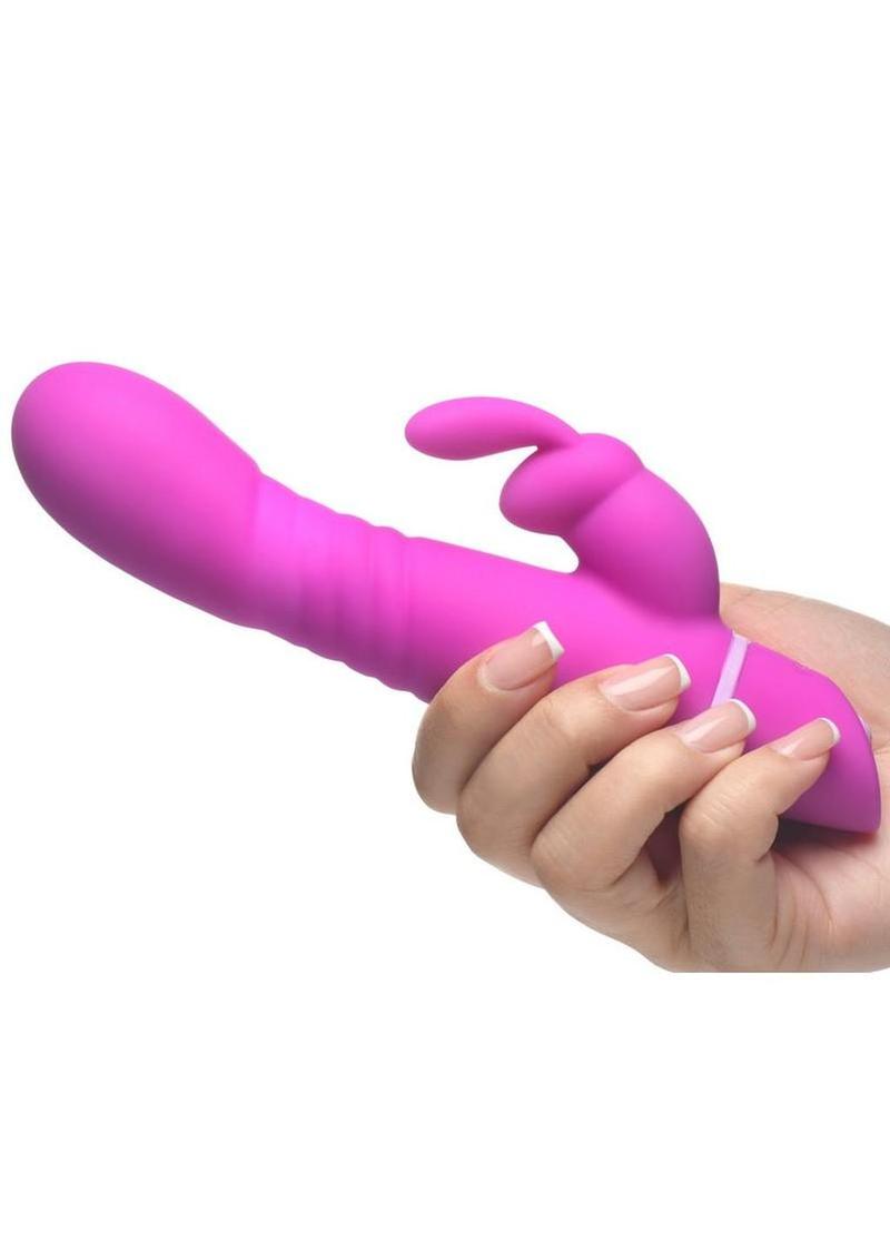 Bang! Thrusting Silicone Rabbit Vibrator – Dual Motor G-Spot Stimulator with Rotating Beads