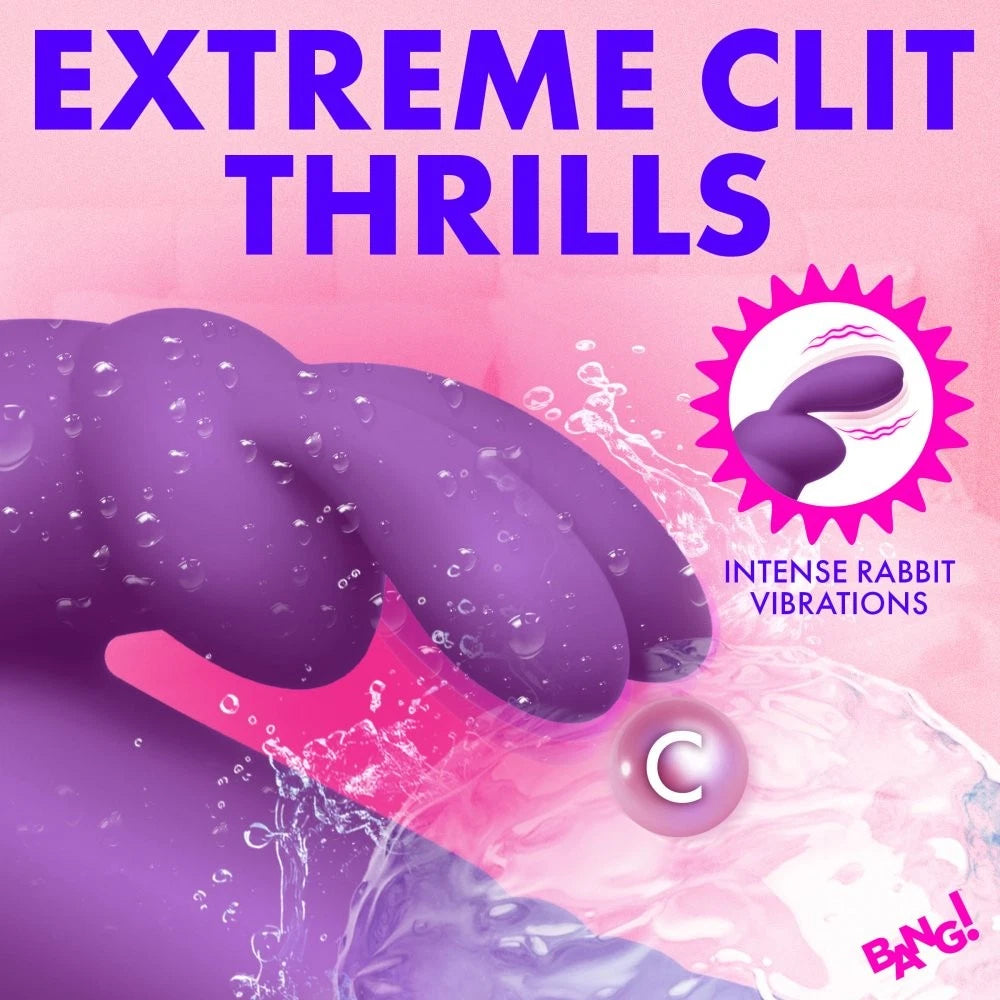 Bang! Thrusting Silicone Rabbit Vibrator – Dual Motor G-Spot Stimulator with Rotating Beads