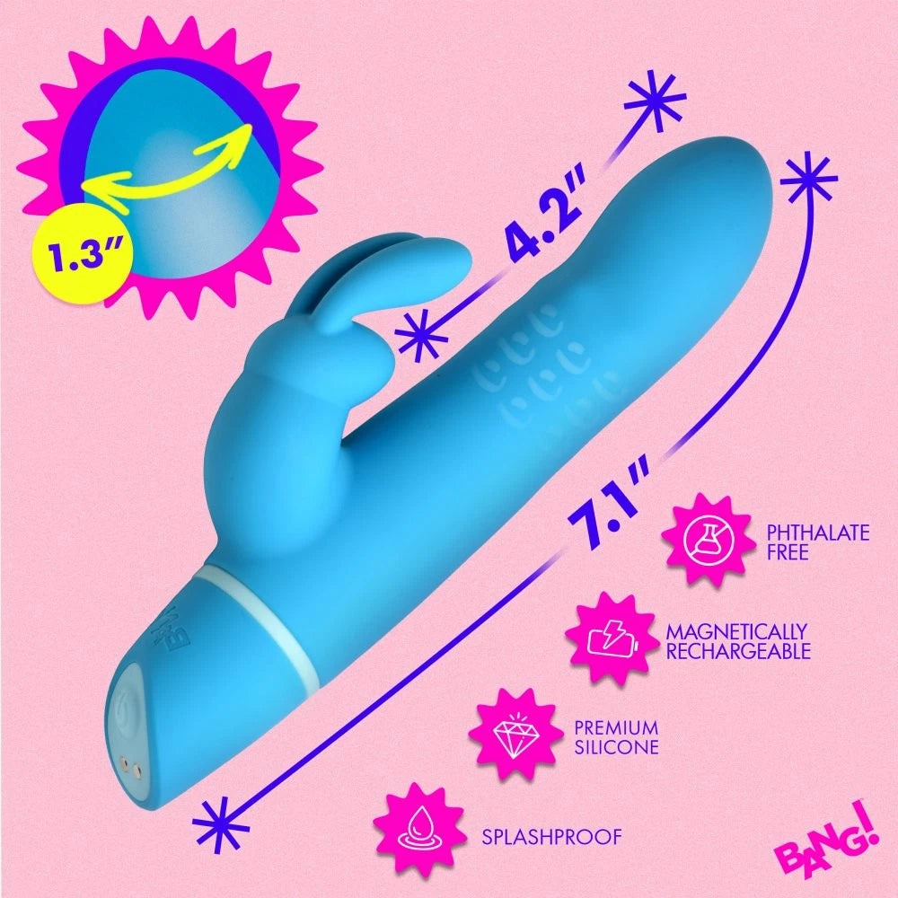 Bang! Rotating Beads Silicone Rabbit Vibrator – Dual Motor Gyrating Shaft