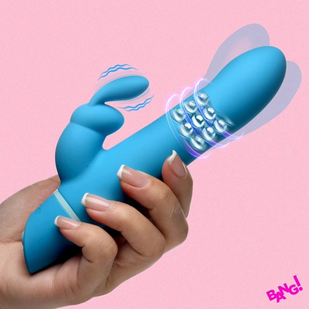 Bang! Rotating Beads Silicone Rabbit Vibrator – Dual Motor Gyrating Shaft