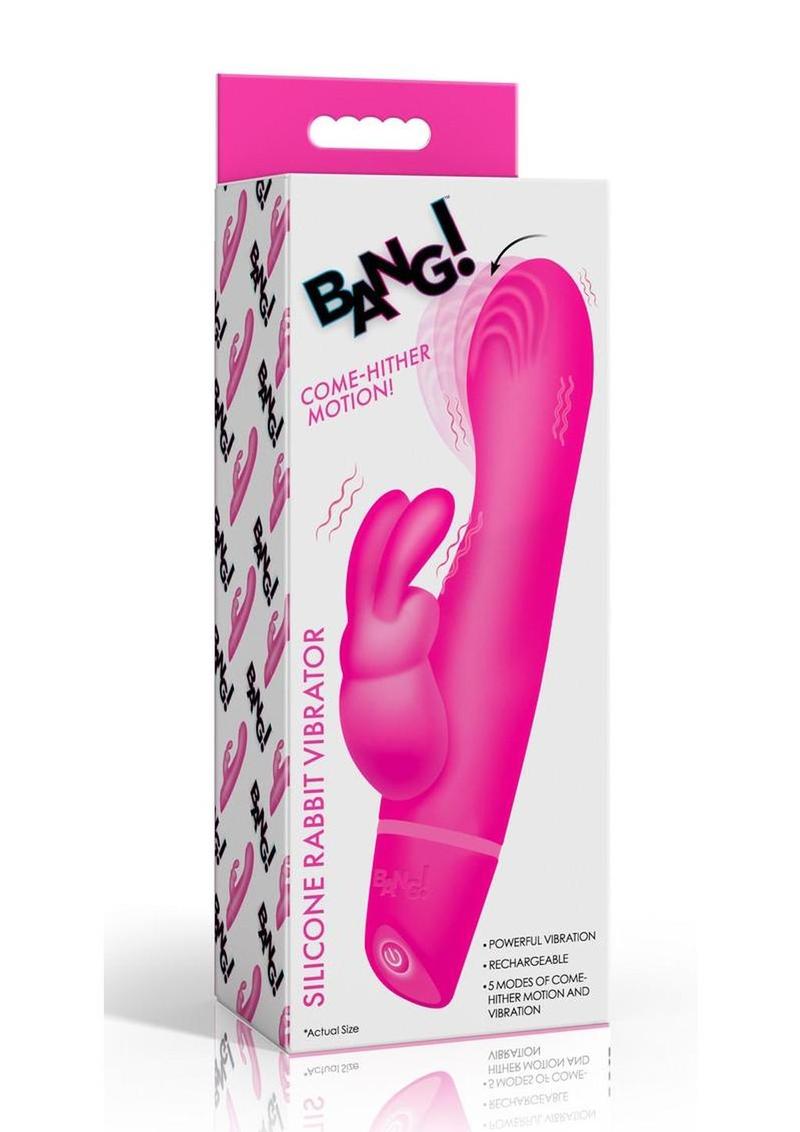 Bang! Come Hither Silicone Rabbit Vibrator – Rotating Beads & Dual Motor
