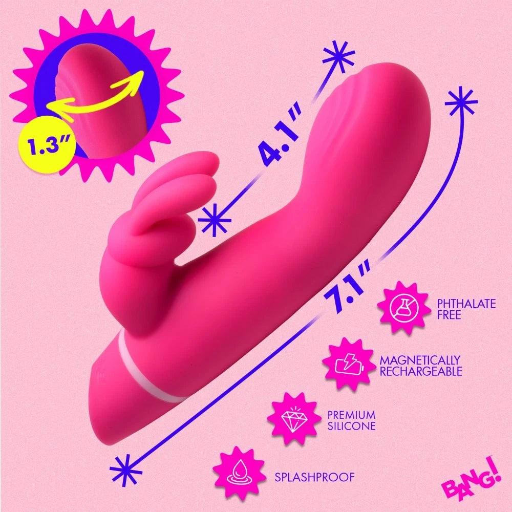 Bang! Come Hither Silicone Rabbit Vibrator – Rotating Beads & Dual Motor