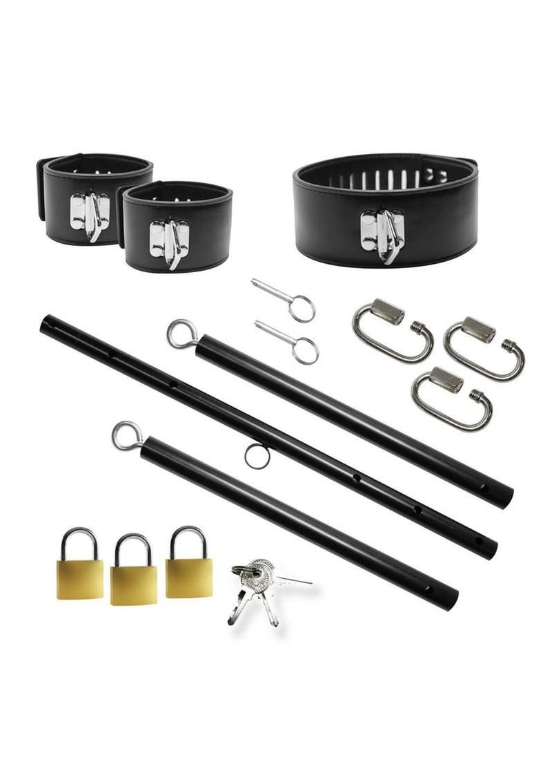 Master Series Dominion Bar Spreader Bar with Collar & Wrist Restraints
