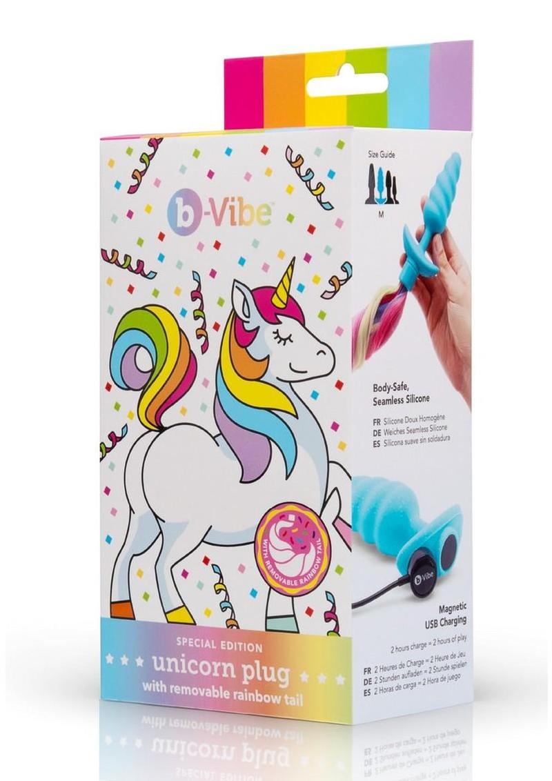 b-Vibe Unicorn Vibrating Plug with Tail