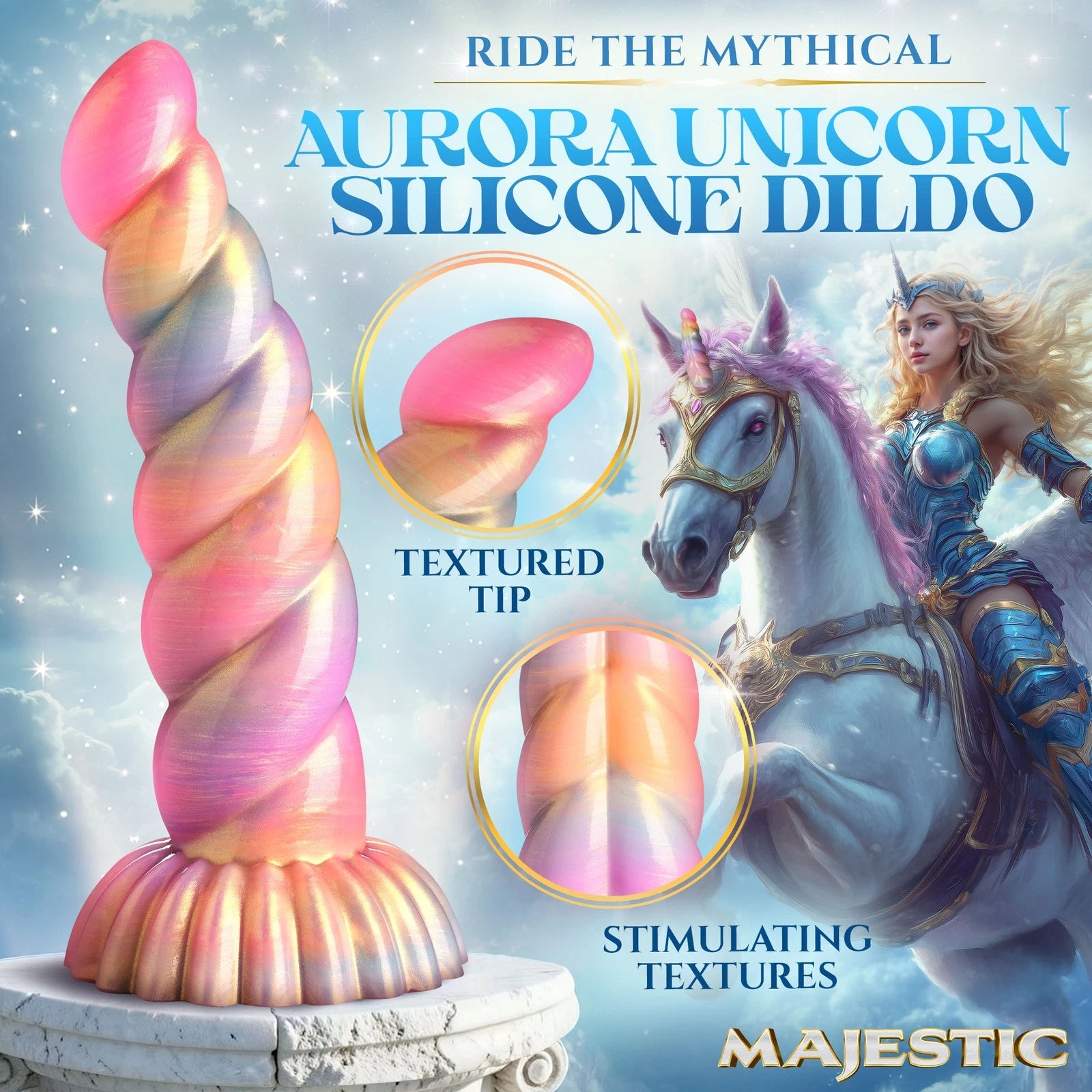 Creature Cocks Aurora Unicorn Silicone Dildo