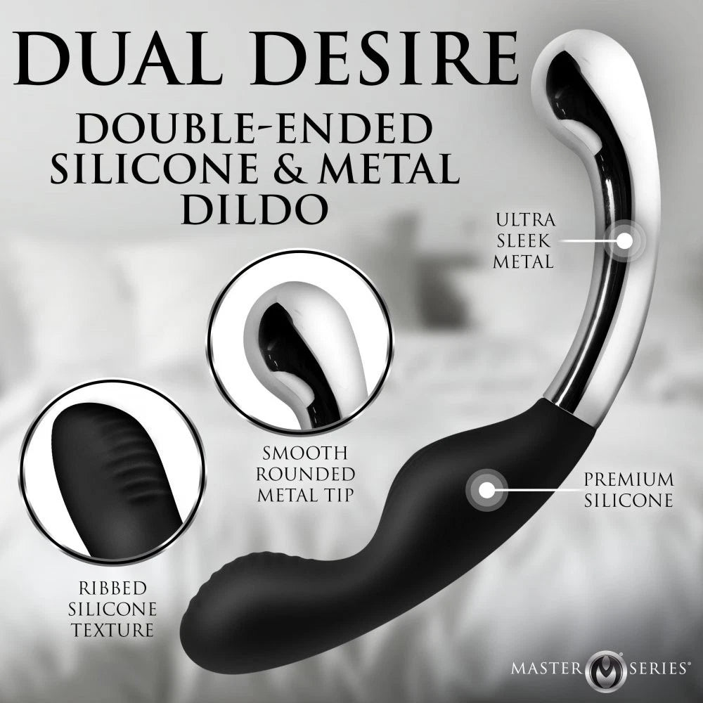 Master Series Dual Desire Silicone Metal Dildo