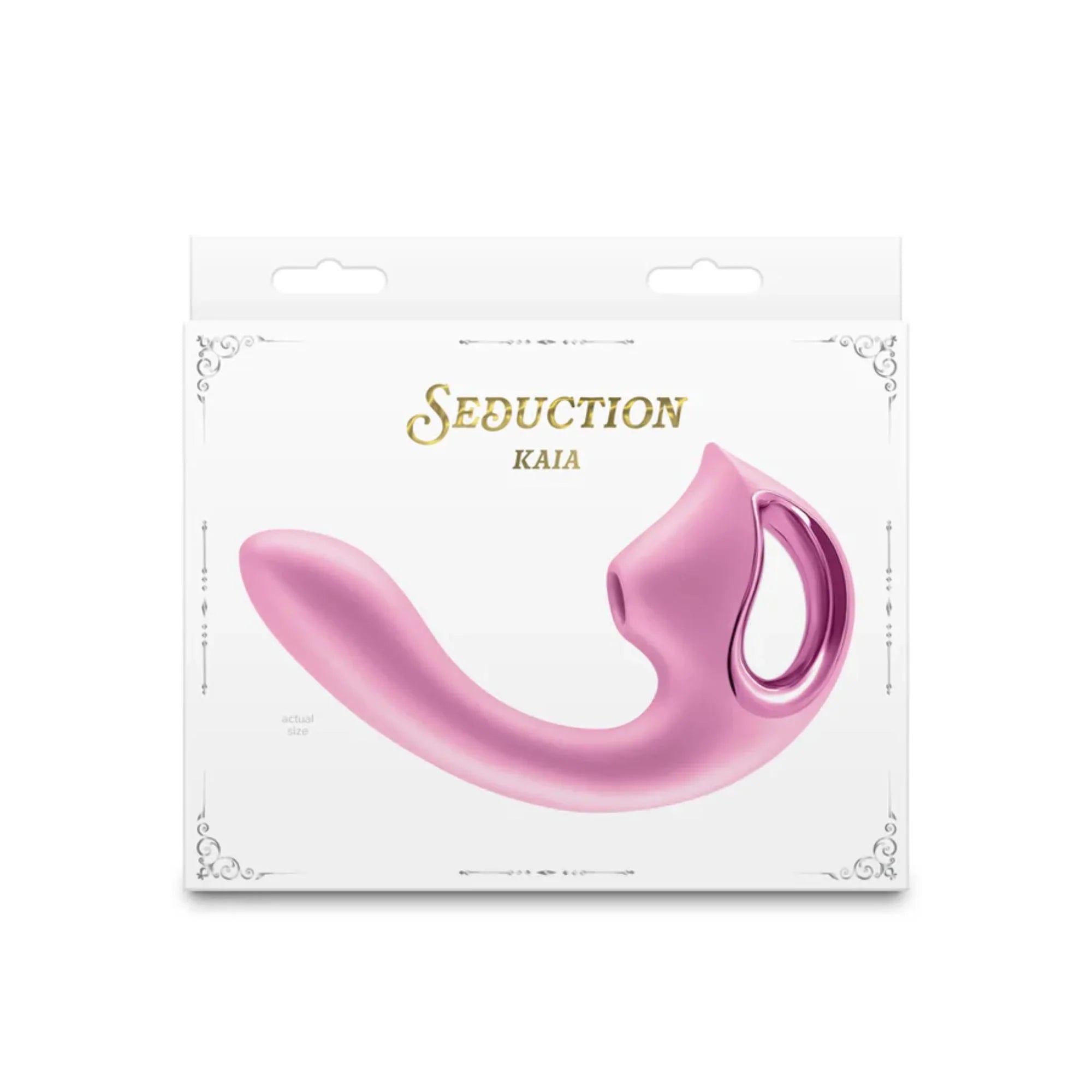 Seduction Kaia Rechargeable Silicone Dual Vibrator with Air Pulse Clitoral Stimulator