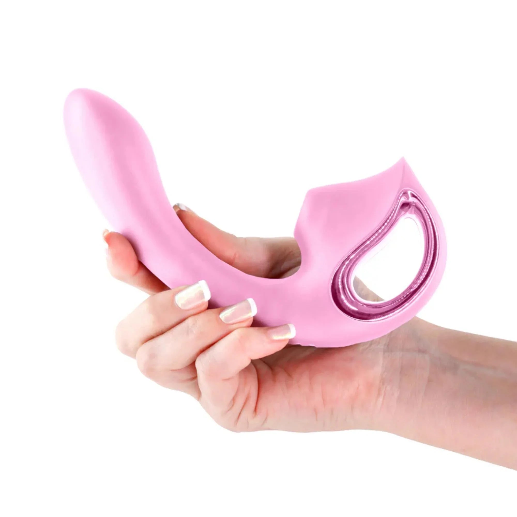 Seduction Kaia Rechargeable Silicone Dual Vibrator with Air Pulse Clitoral Stimulator