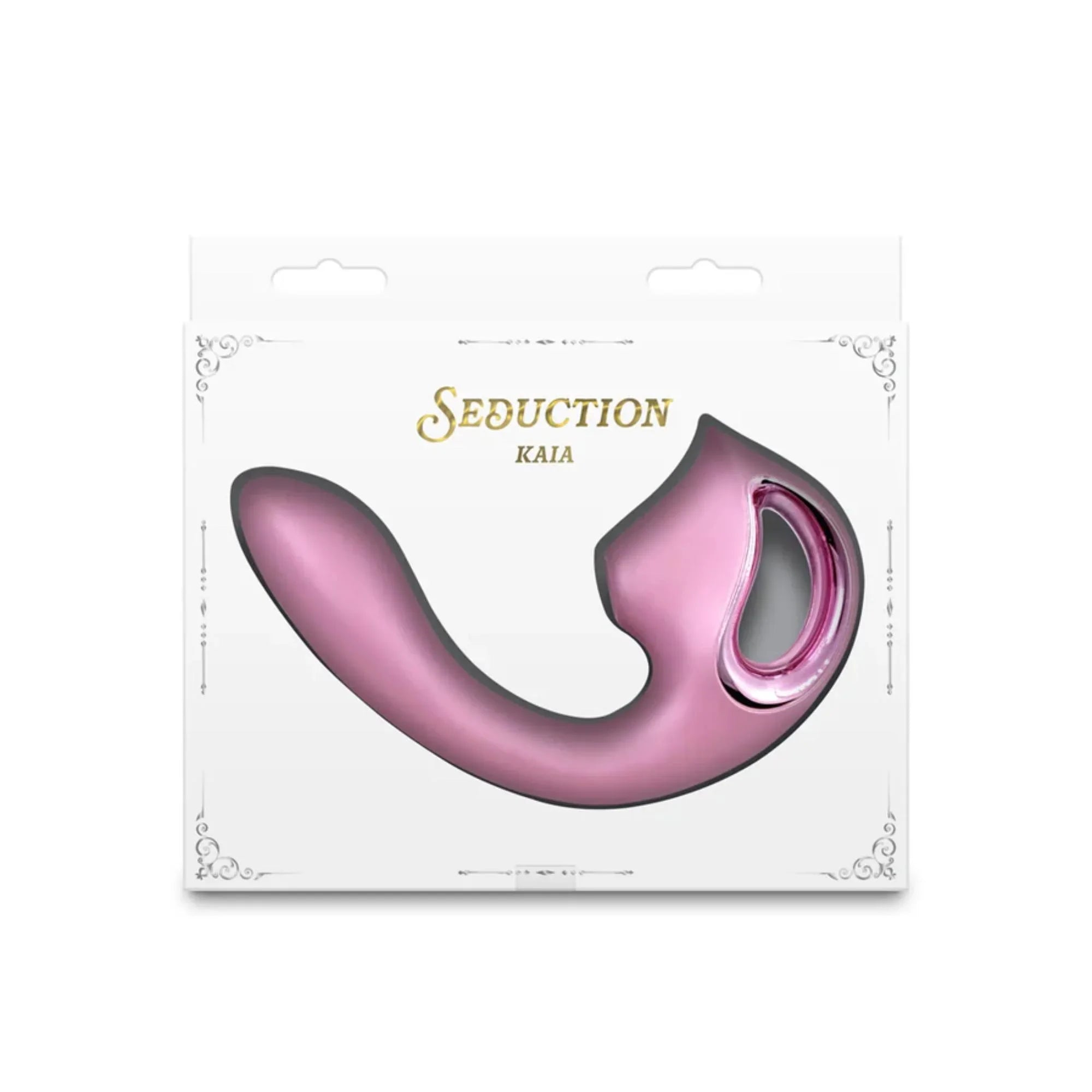 Seduction Kaia Rechargeable Silicone Dual Vibrator with Air Pulse Clitoral Stimulator