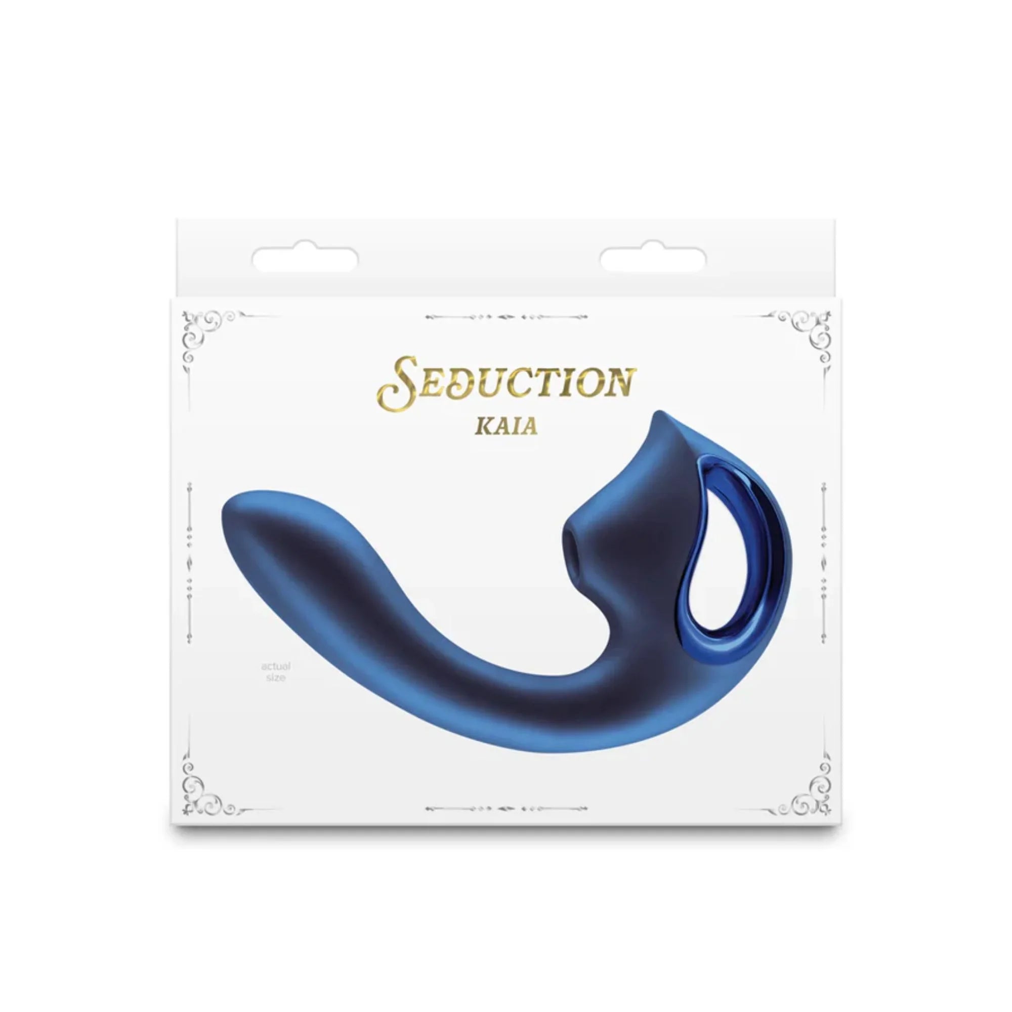 Seduction Kaia Rechargeable Silicone Dual Vibrator with Air Pulse Clitoral Stimulator