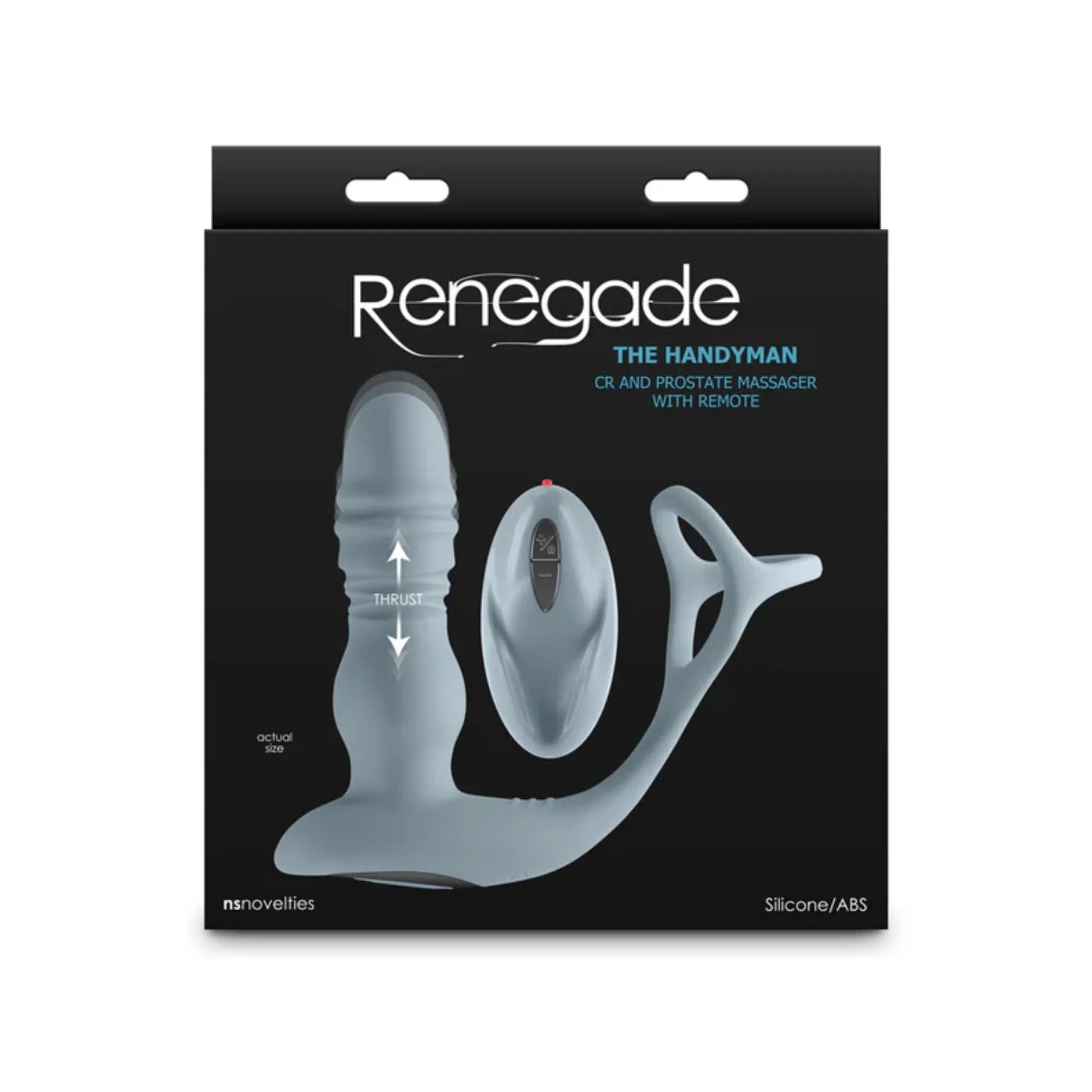 Renedage The Handyman Rechargeable Silicone Cock Ring and Prostate Massager with Remote Control
