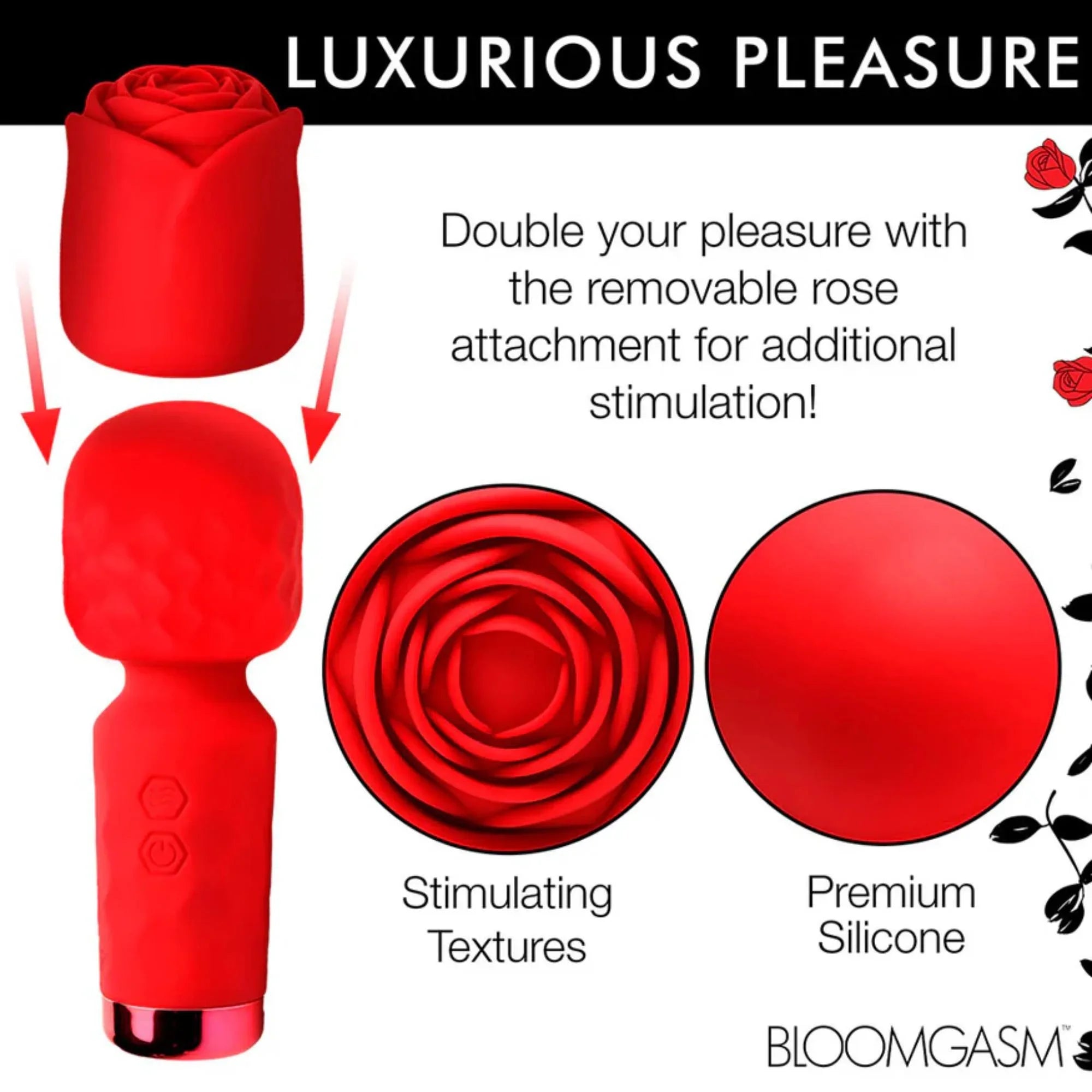 Bloomgasm Pleasure Rose-Petite Mini Silicone Rechargeable Rose Wand