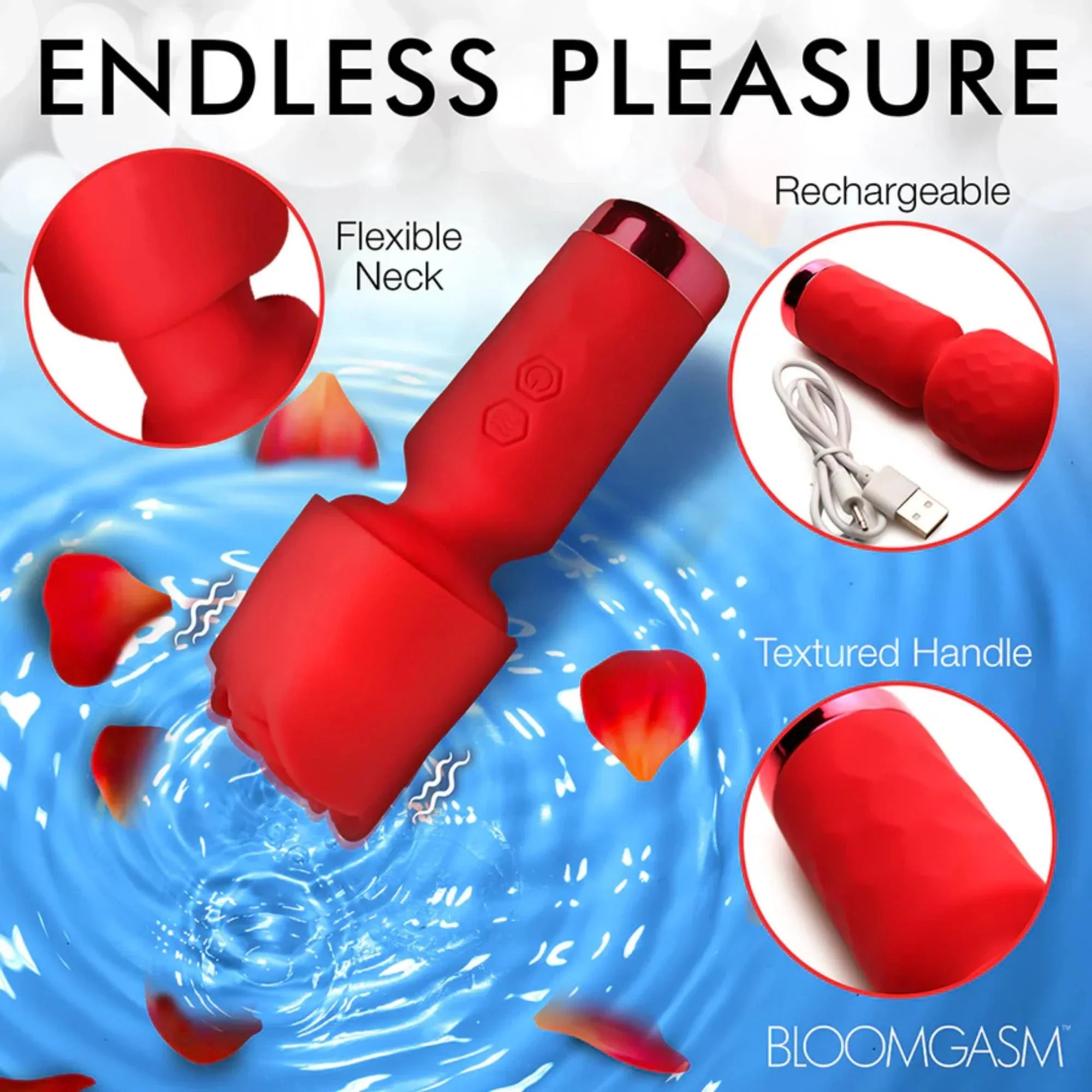 Bloomgasm Pleasure Rose-Petite Mini Silicone Rechargeable Rose Wand