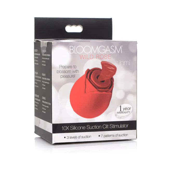 Inmi Bloomgasm Wild Rose 10X Silicone Rechargeable Clit Stimulator with Suction