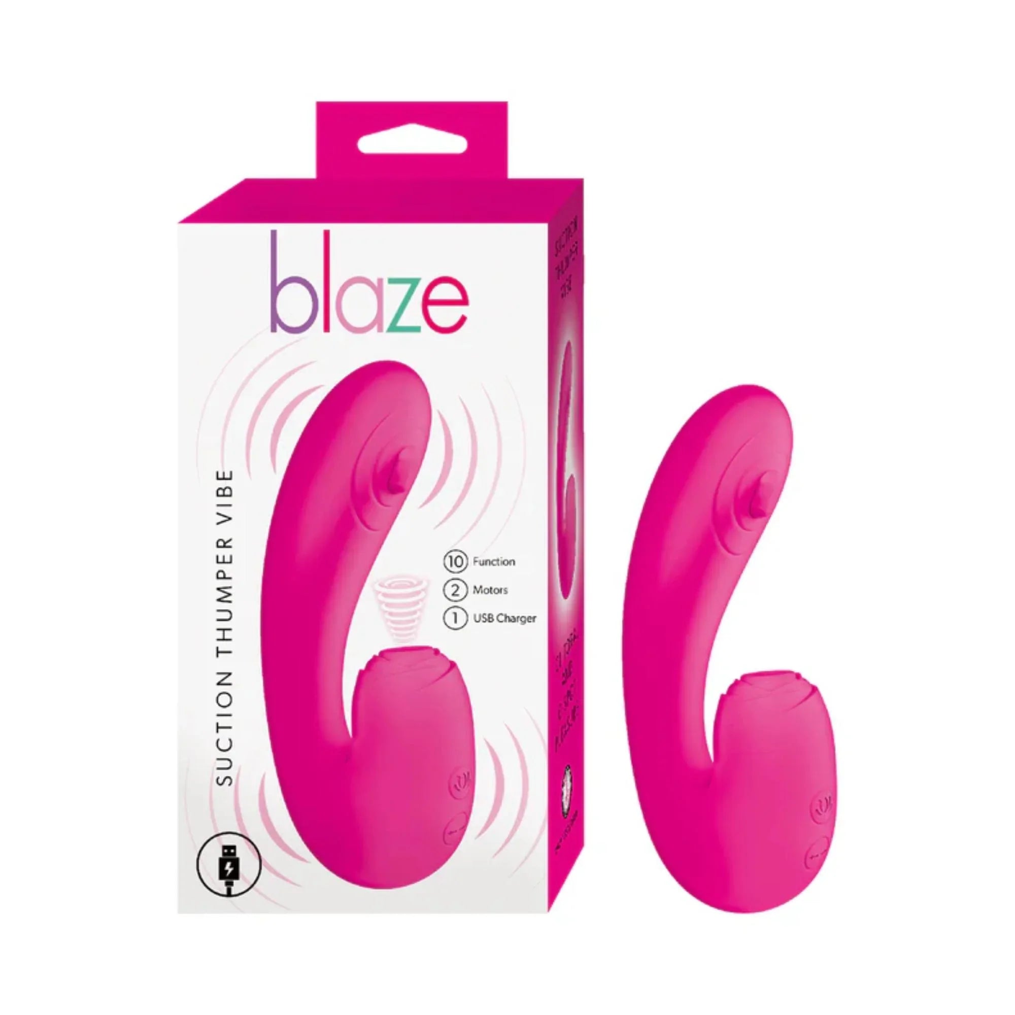 Blaze Suction Thumper Rechargeable Silicone Vibrator Clitoral Stimulator